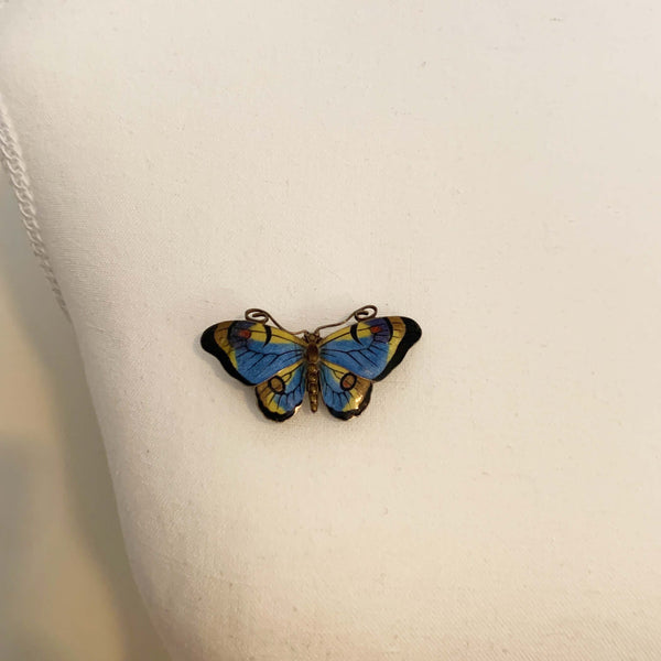 Vintage Butterfly enamel brooch or scarf pin