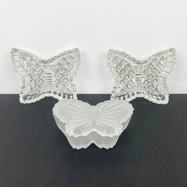 Butterfly glass trinket dishes 1980's