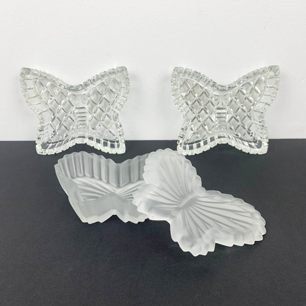 Vintage butterfly glass trinket dishes - Set of 3