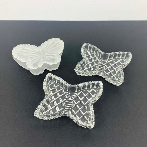 Butterfly glass trinket dishes - Set of 3