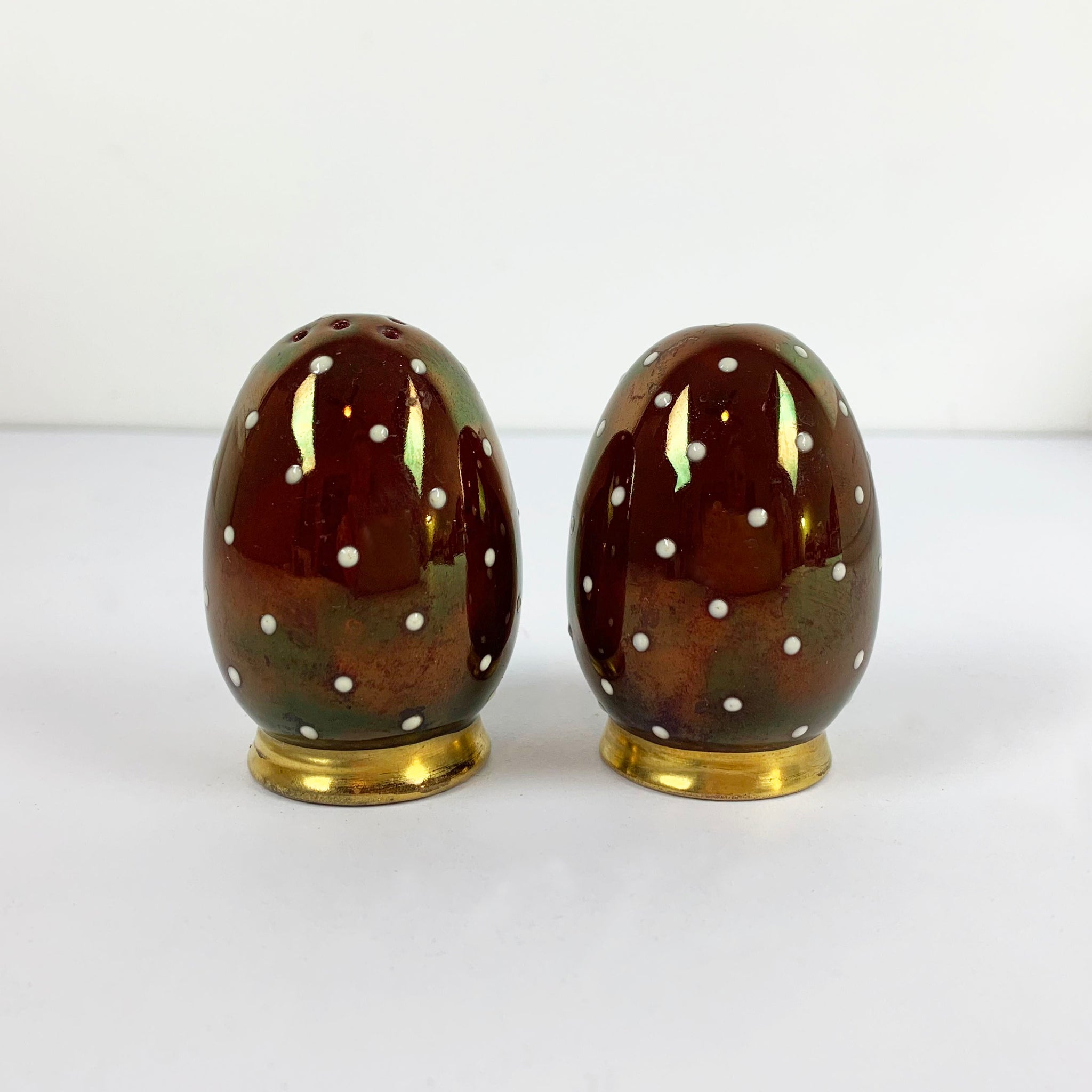 Carlton Ware Rouge Royale lustre 1930s salt and pepper set