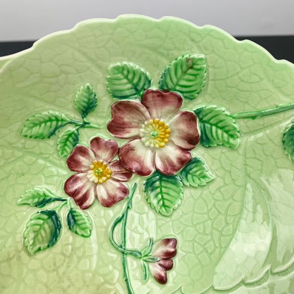 Carlton Ware 'Primula' leaf bowl floral design close up