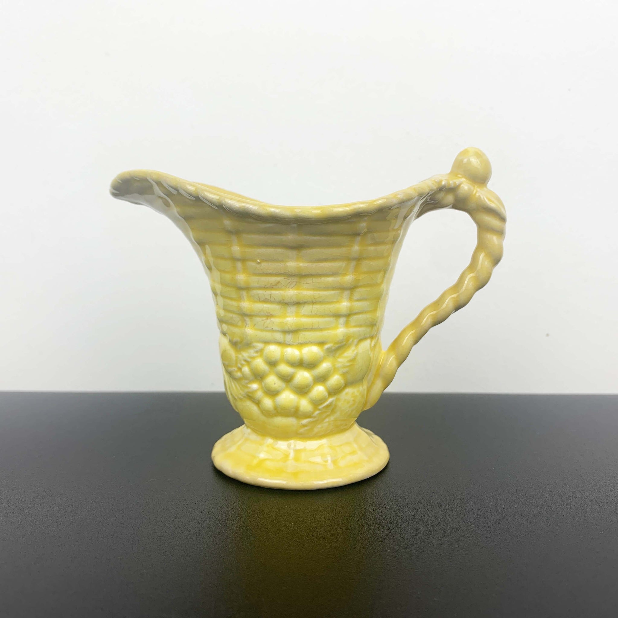 Carlton Ware 1930's majolica style yellow creamer