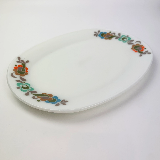 1970's JAJ England opaline glass platter