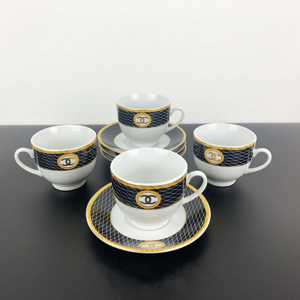 Chanel espresso/demitasse cup and saucer - Set of 4