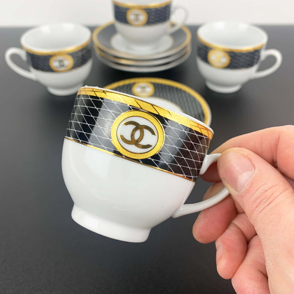 Chanel espresso/demitasse cup and saucer - Set of 4