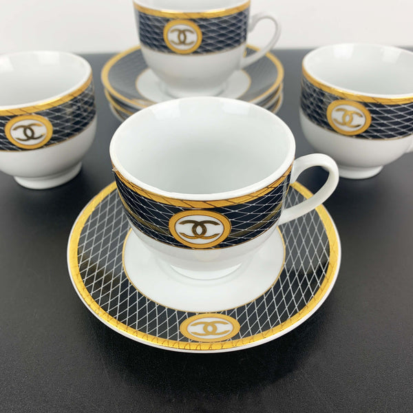 Chanel espresso/demitasse cup and saucer - Set of 4