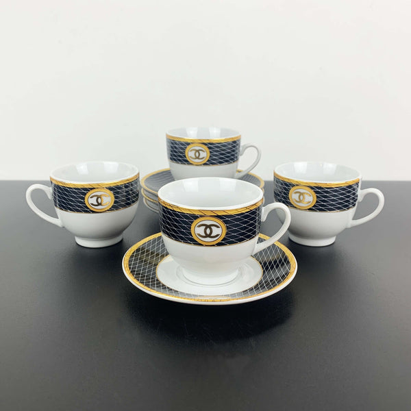 Chanel espresso/demitasse cup and saucer - Set of 4