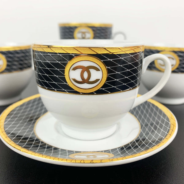 Chanel espresso/demitasse cup and saucer - Set of 4