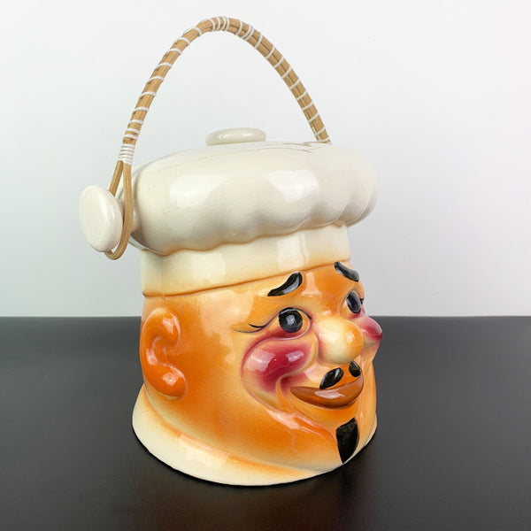 Mid century rare chef head biscuit barrel/cookie jar