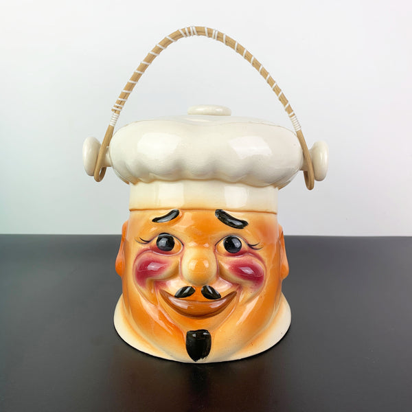 Mid century rare chef head biscuit barrel/cookie jar