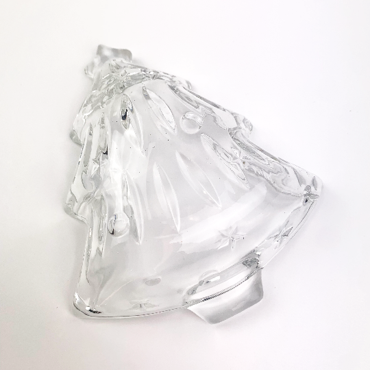 Christmas Tree shape dish with cut glass detail