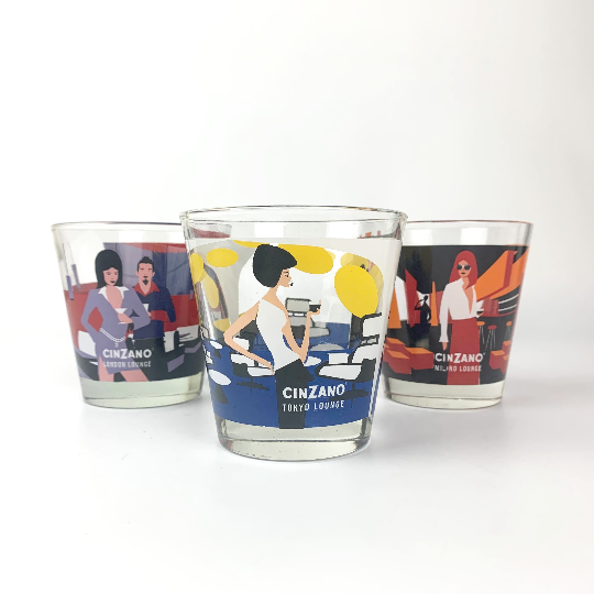 Cinzano collectible tumblers