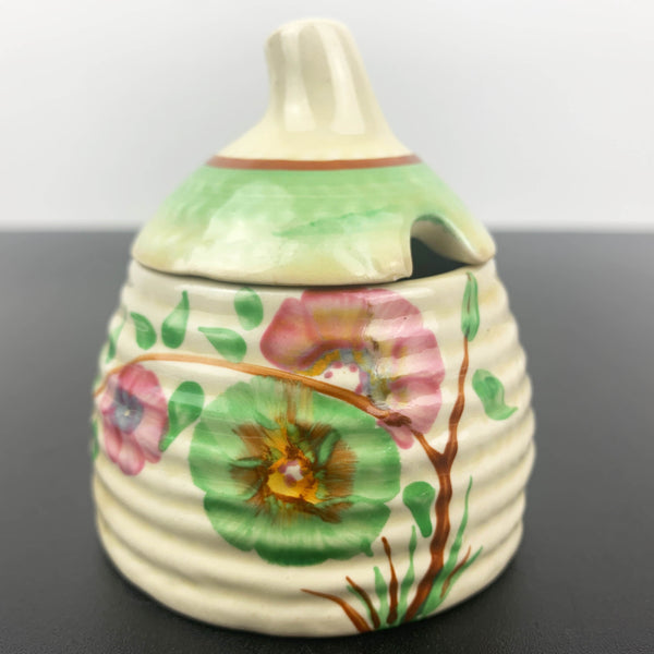 Clarice Cliff Corolla pattern art deco beehive honey pot