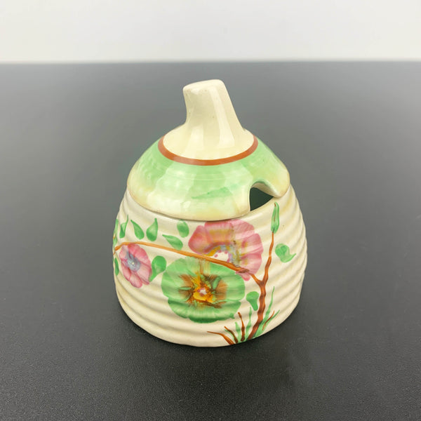 Clarice Cliff Corolla pattern art deco beehive honey pot