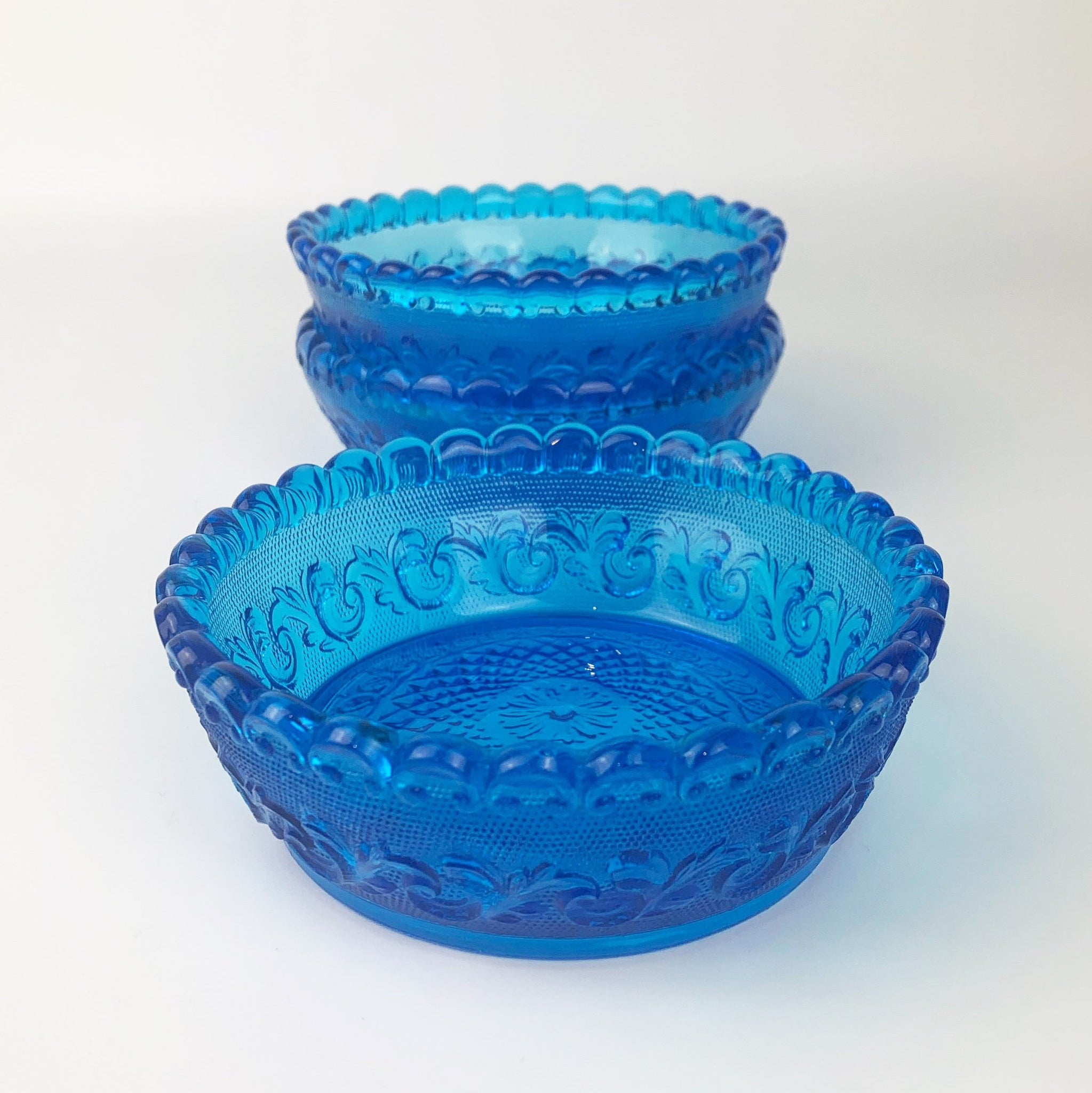 Cobalt blue ornate bowl set