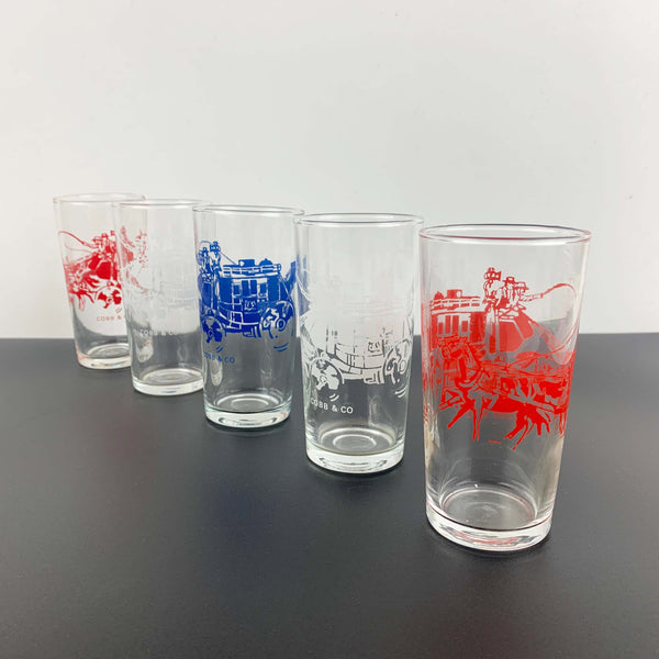 Cobb & Co stagecoach collectible tumbler - Set of 5