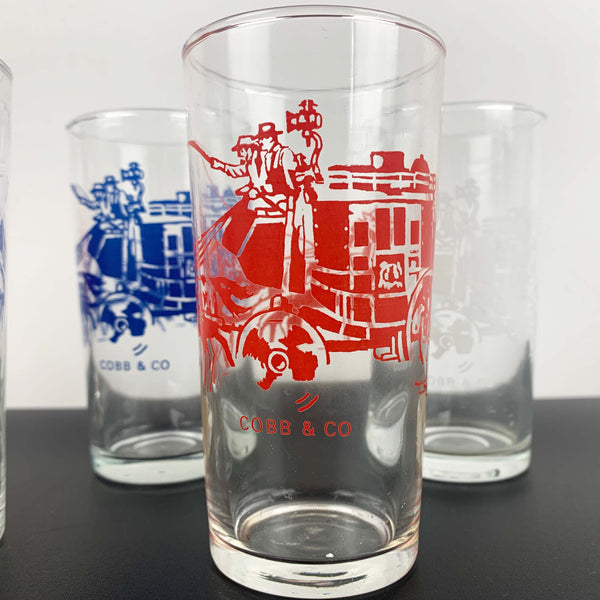 Cobb & Co stagecoach collectible tumbler - Set of 5