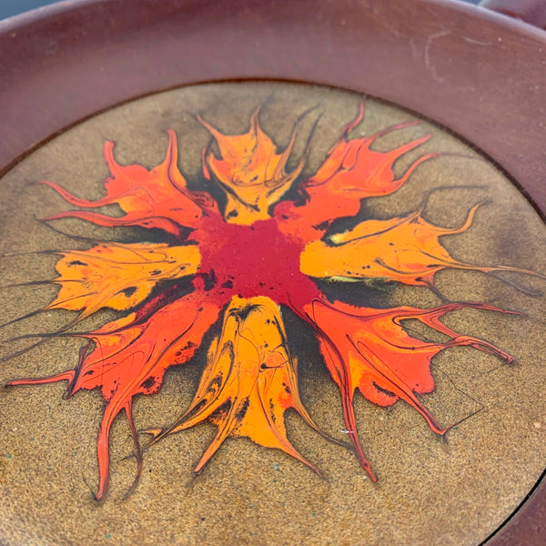 1970's Copper Enamel timber serving paddle by Joy & Kay Sweatman