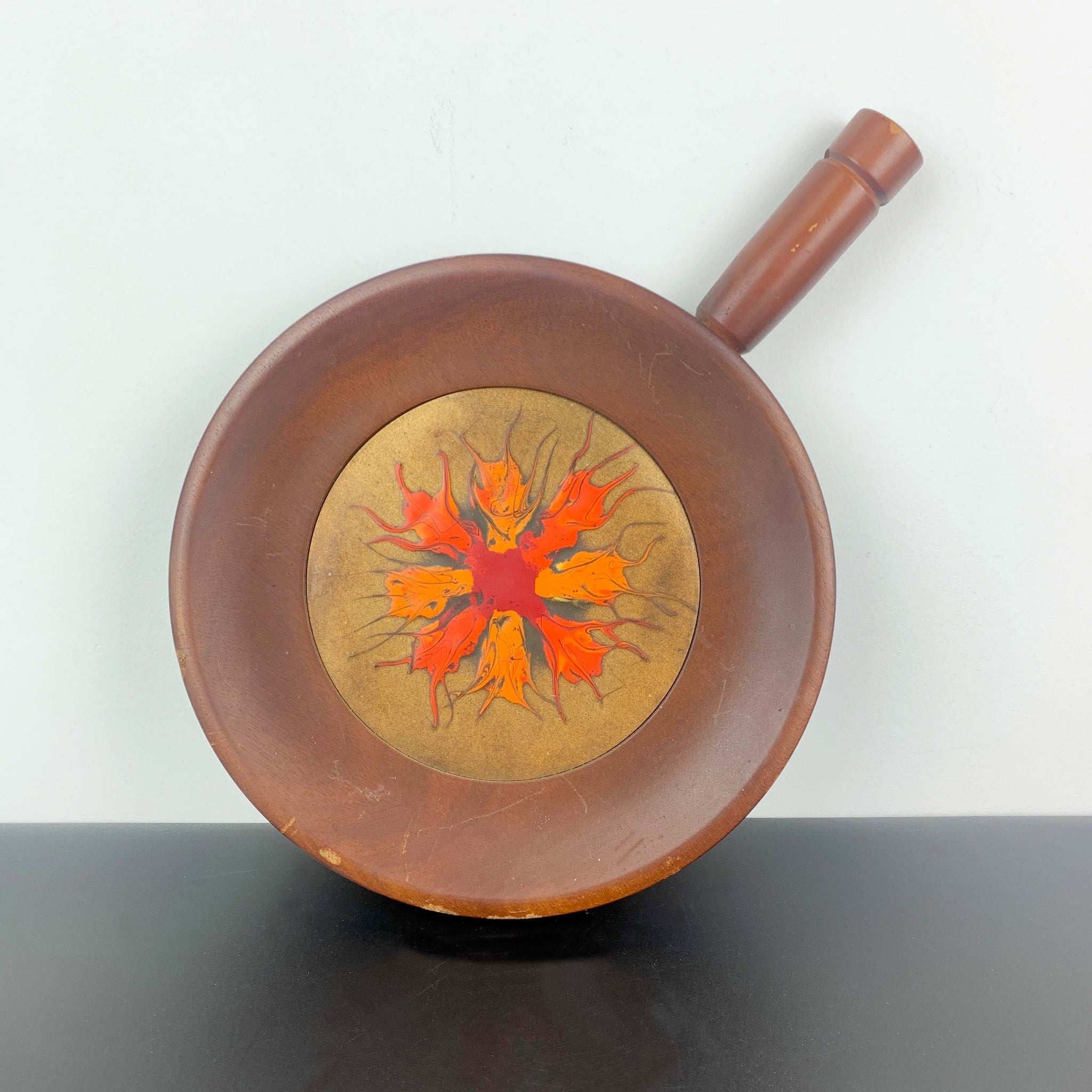 1970's Copper Enamel timber serving paddle by Joy & Kay Sweatman