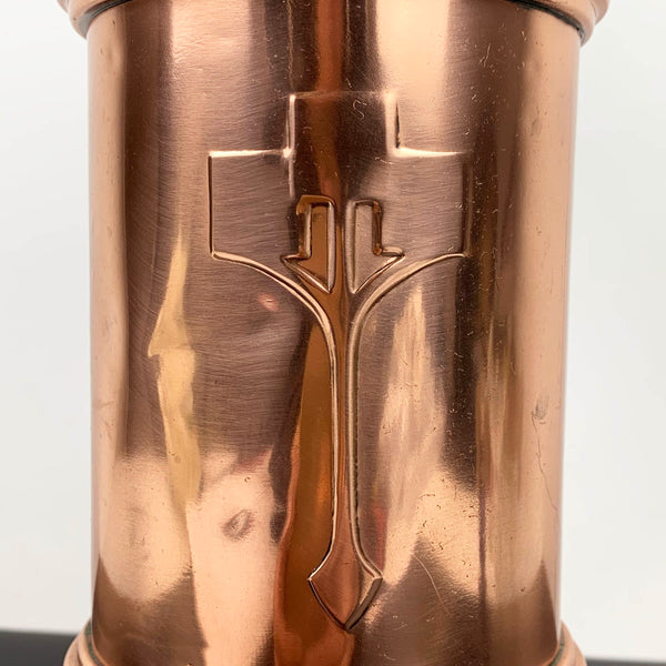 Solid copper mid century vase