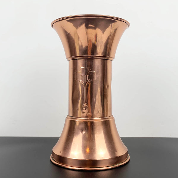 Solid copper mid century vase