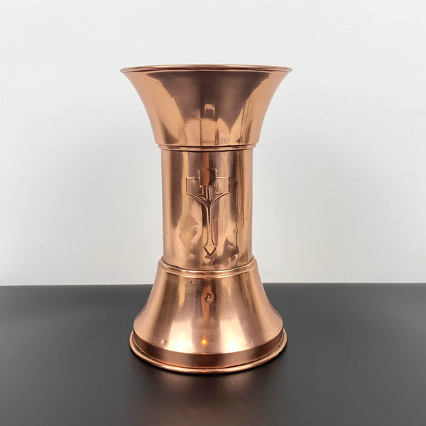 Solid copper mid century vase