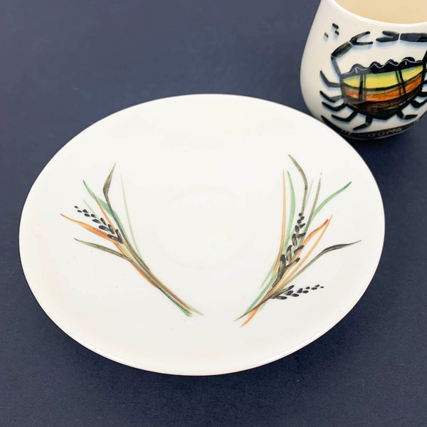 Studio Anna 1960s Cooma souvenir saucer with hand painted foliage