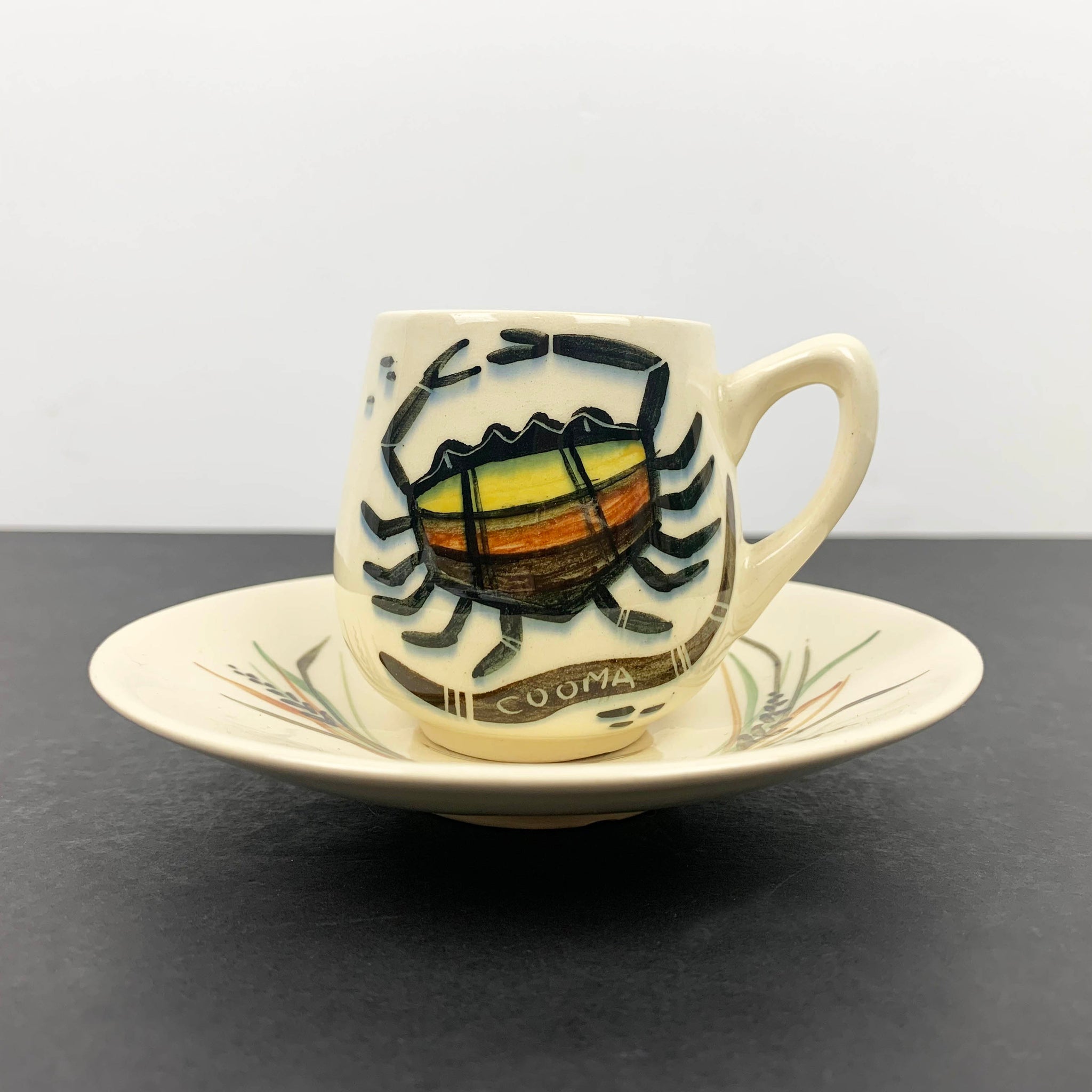 Studio Anna 1960s Cooma souvenir espresso cup and saucer