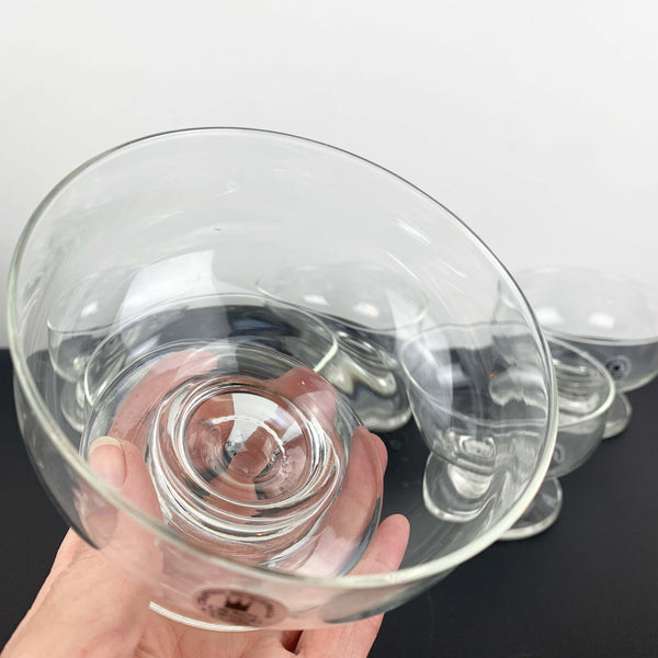 Crown Crystal Glass footed dessert bowls - Set of 6