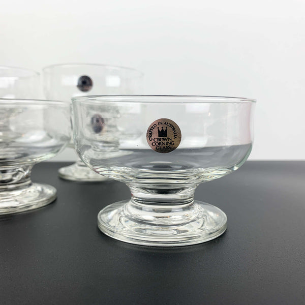 Crown Crystal Glass footed dessert bowls - Set of 6