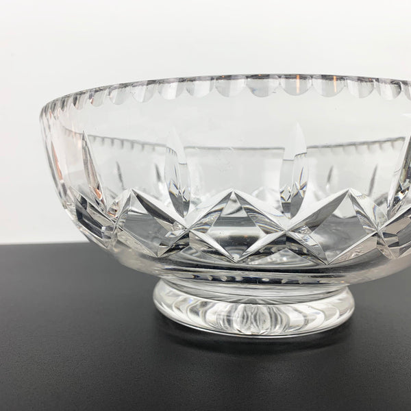 Traditional cut crystal footed serving bowl