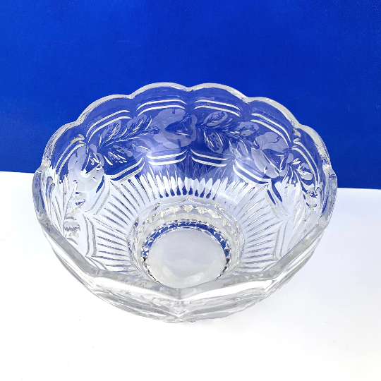 Crystal Footed Serving Bowl top view