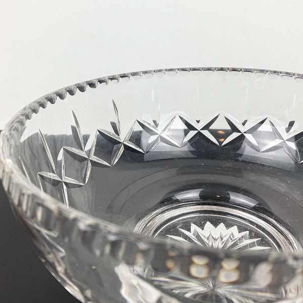 Traditional cut crystal footed serving bowl