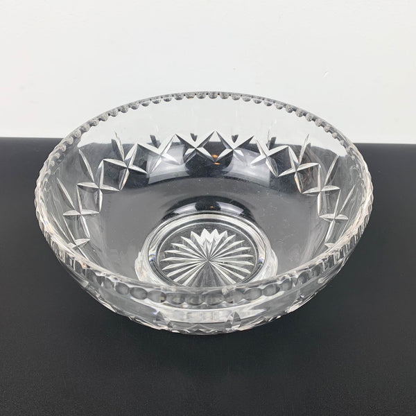 Traditional cut crystal footed serving bowl