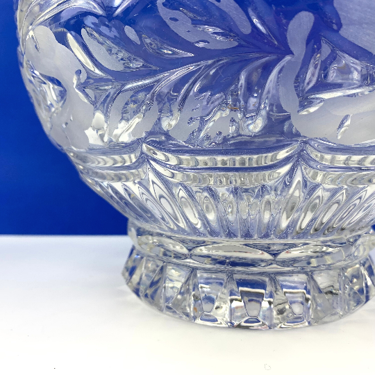 Crystal Footed Serving Bowl showing detail on base