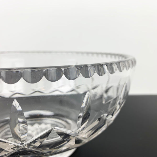 Traditional cut crystal footed serving bowl