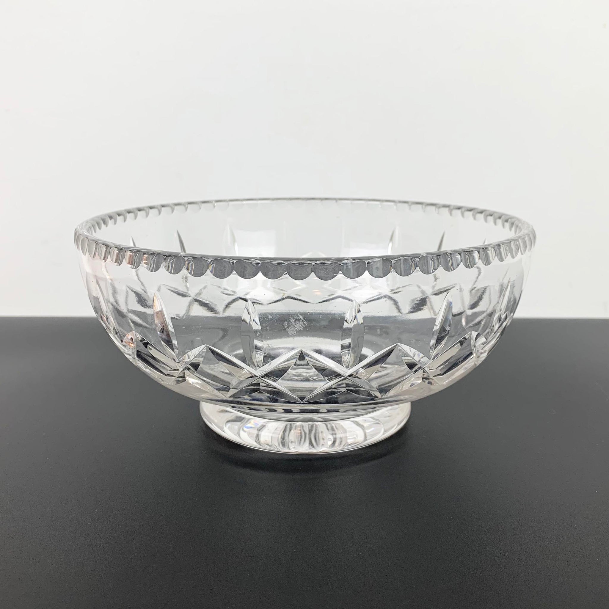 Traditional cut crystal footed serving bowl