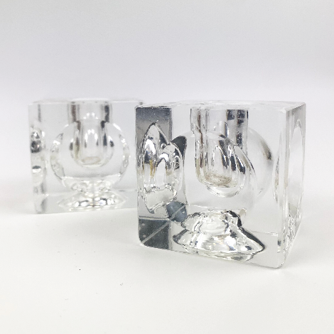 Ice cube crystal candle holders