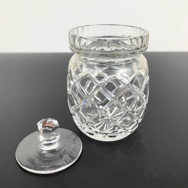 3 piece diamond cut crystal breakfast and condiment set