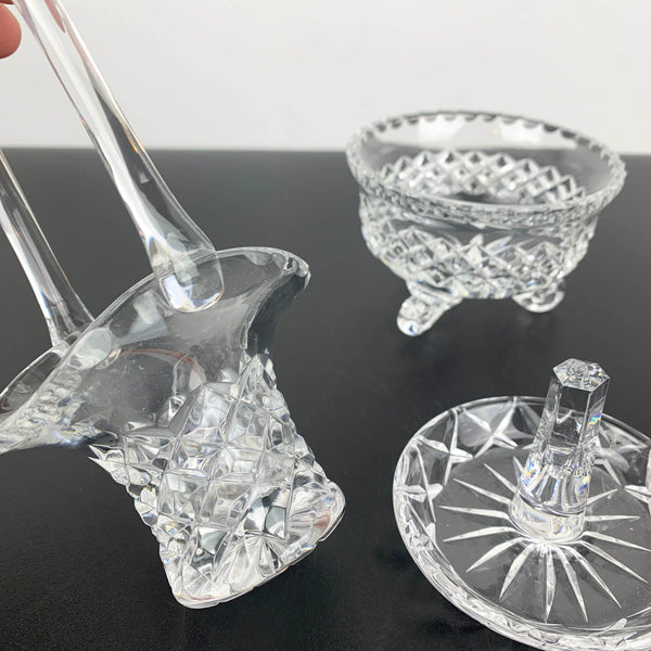 3 piece crystal dressing table set