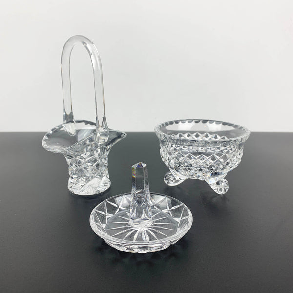 3 piece crystal dressing table set