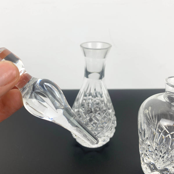 Elegant cut crystal perfume bottles - Set of 2