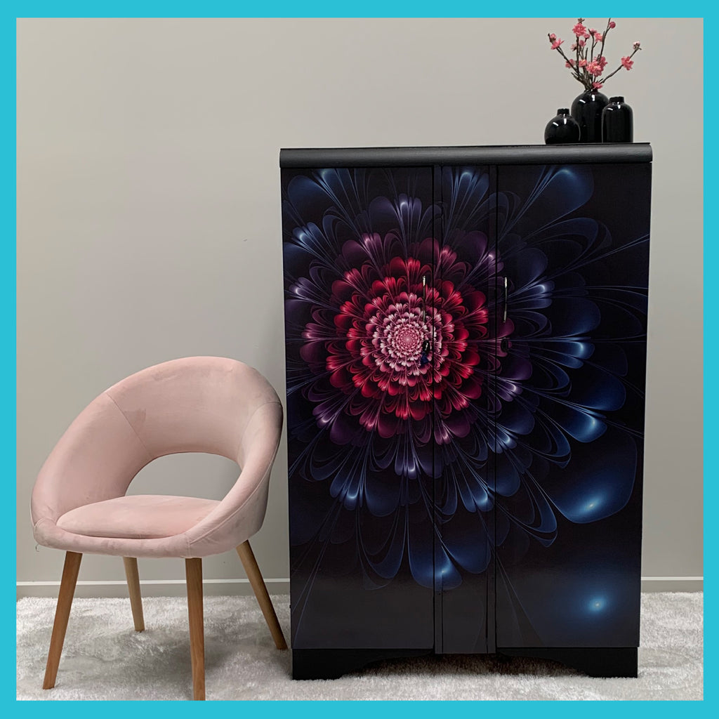 Upcycled black cabinet