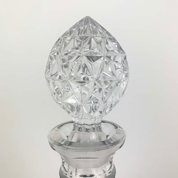 Heavy diamond cut glass whisky decanter