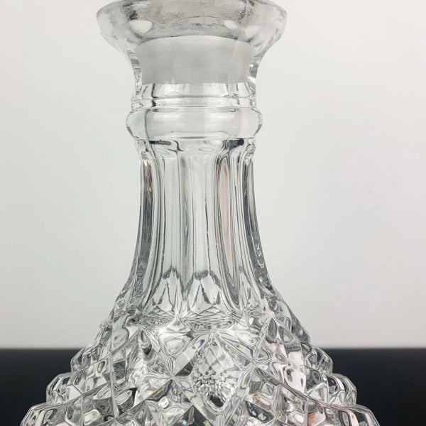 Heavy diamond cut glass whisky decanter