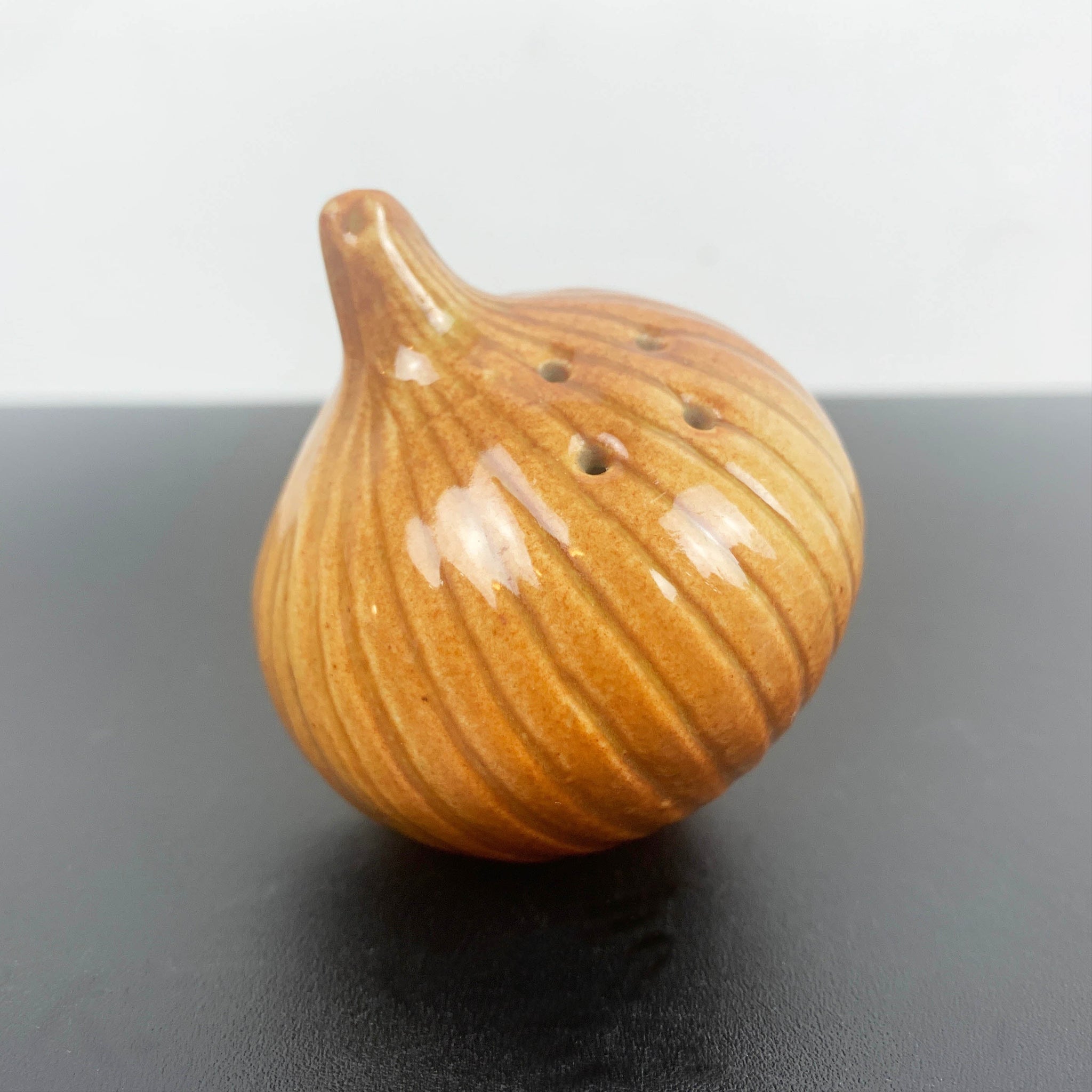 Darbyshire Pottery brown onion pepper shaker