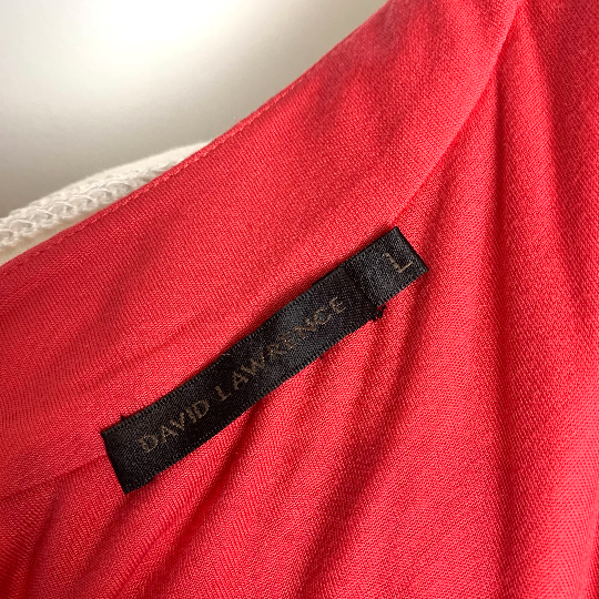 David Lawrence label with size