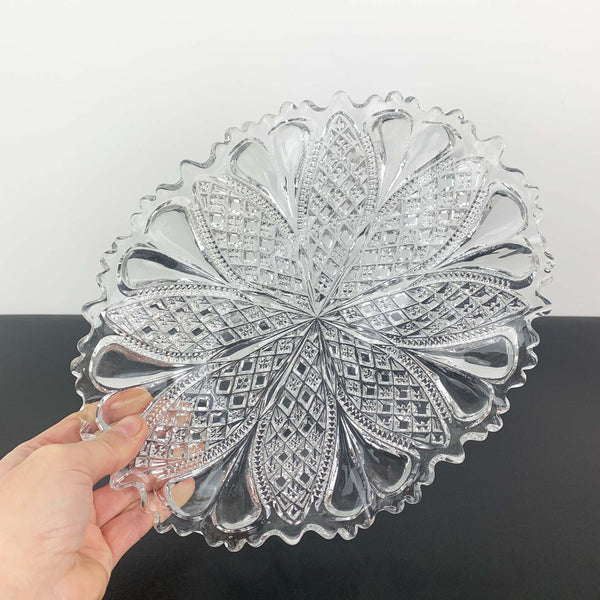 Davidson Glass oval decorative bowl pattern no. 413701 C.1903