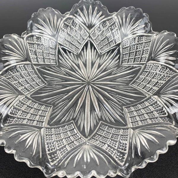 Davidson Glass round decorative bowl pattern no. 285342 C.1897